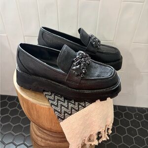 Women’s Karl Lagerfeld  Black Loafers with Embellished Detail